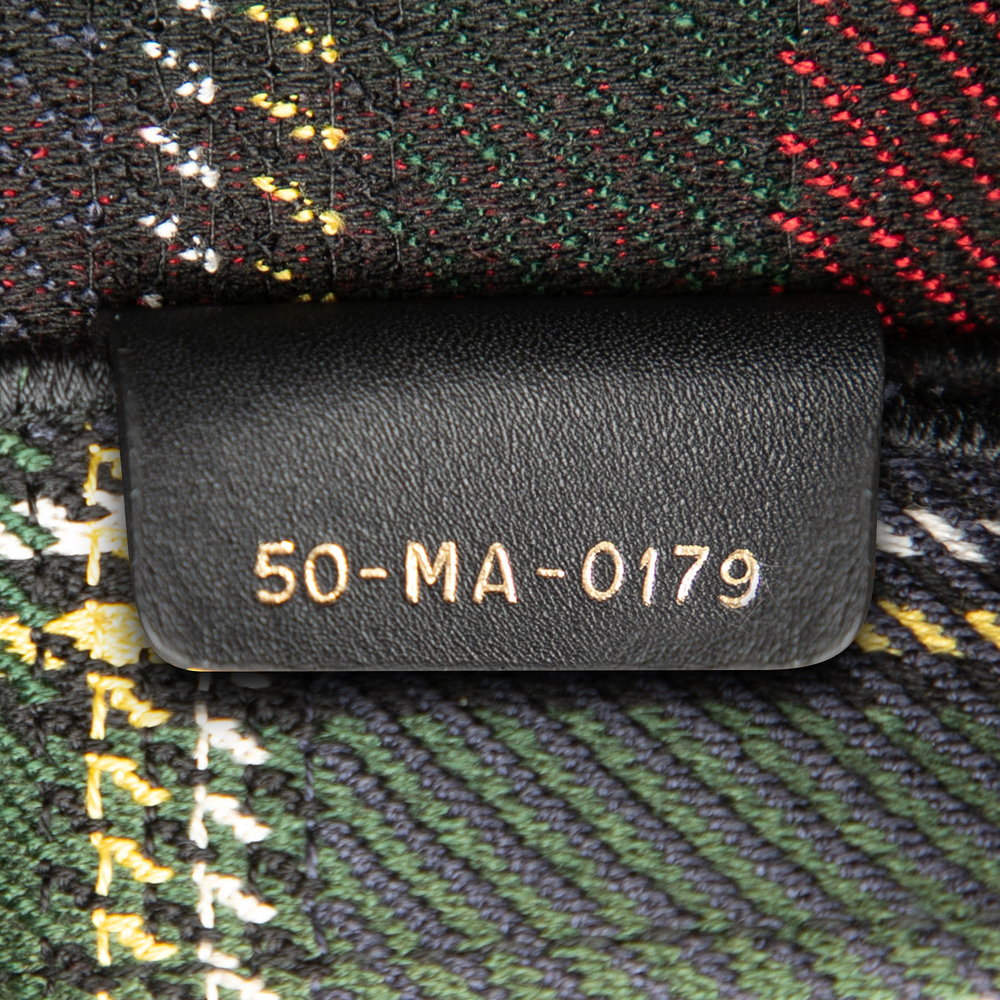 Pre-Loved Dior Large Embroidered Canvas Tartan Check Book Tote - Picture 6 of 7